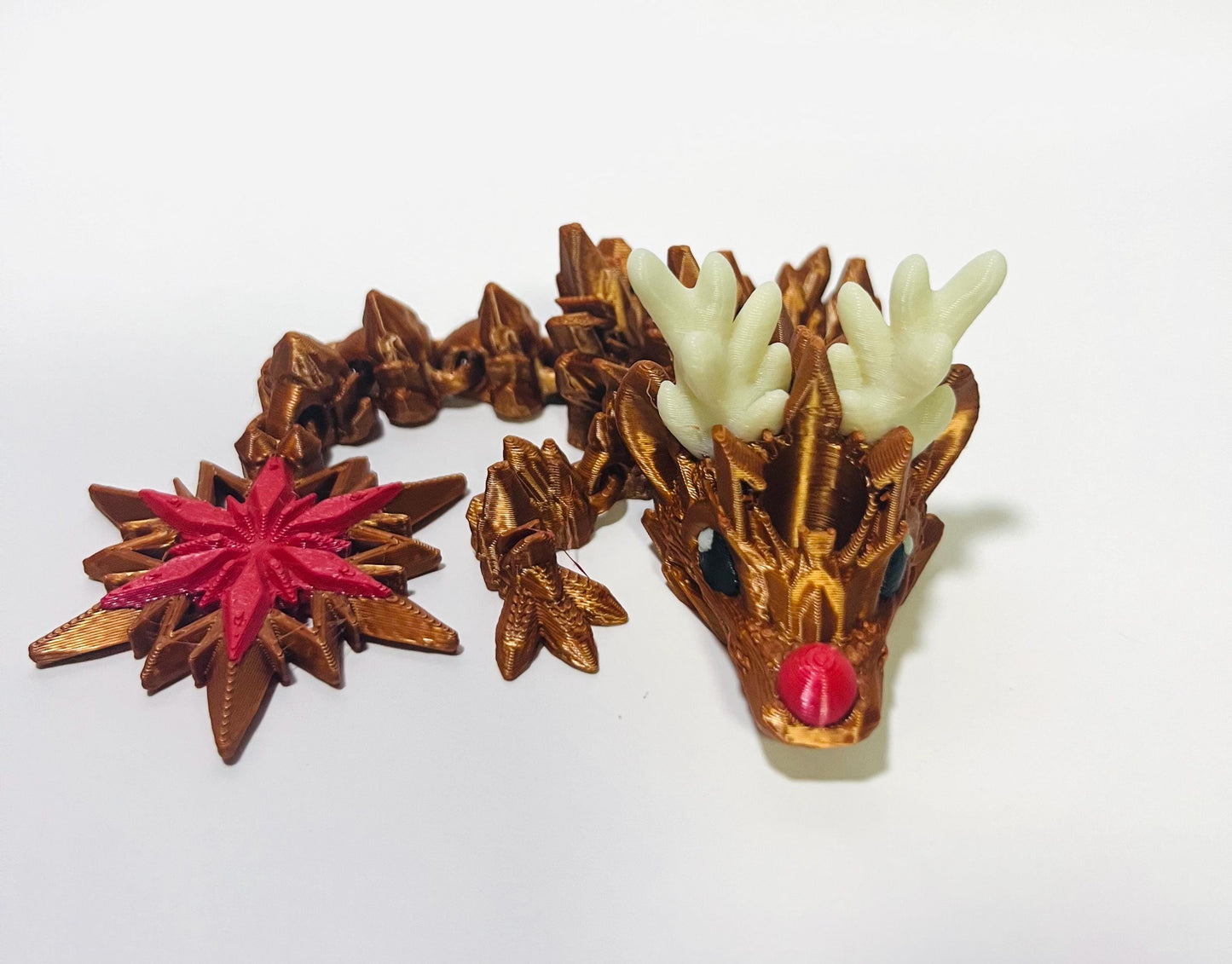 Reindeer Winter Dragon Straw Topper Charm for Stanley Tumblers | 10mm Straws | Cute Winter Gift | Festive Holiday Accessory