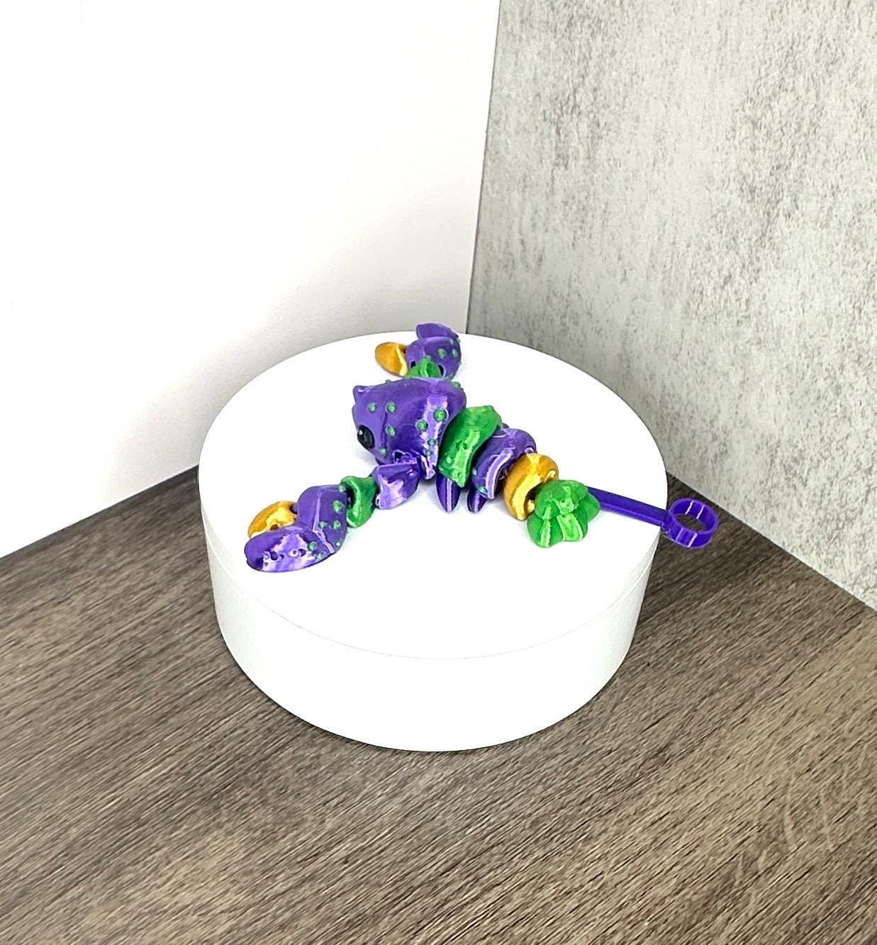 Cute Crawfish Straw Topper or Cover for Stanley Tumblers – Flexible Mardi Gras Accessory in Purple, Gold, and Green - Crawfish Cup Charm