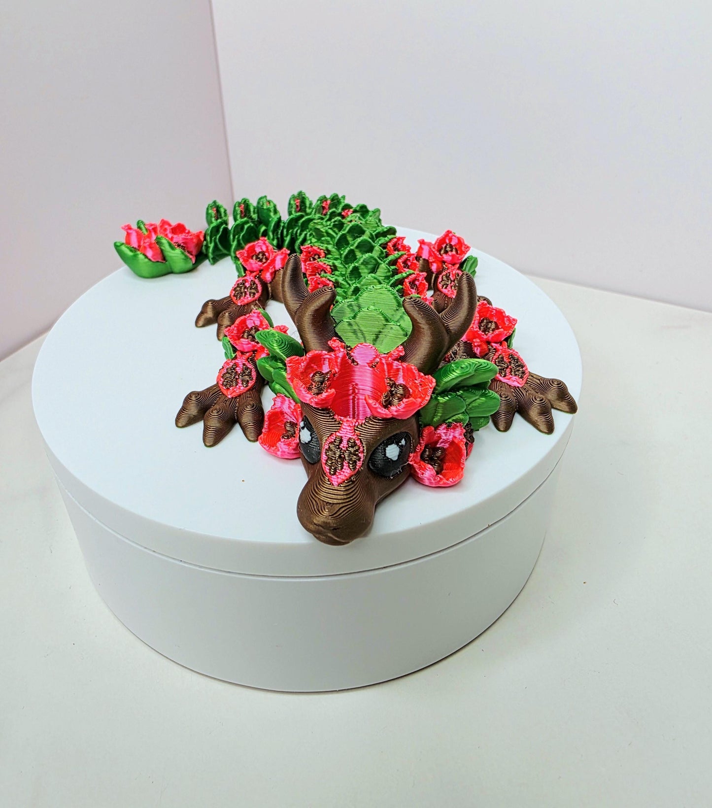 Persephone Dragon Straw Topper – Deer & Pomegranate Charm for Stanley Tumblers | Mythical Flexible Tumbler Accessory | Fruit Lovers Gift