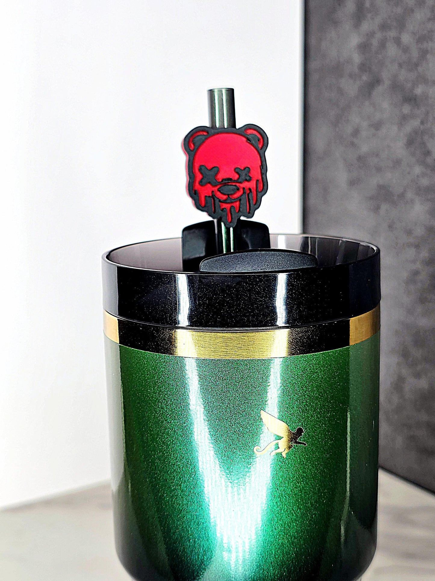 Melting Bear Straw Topper – 3D Printed Tumbler Accessory for 7–10mm Straws | Custom Colors | Cute Creepy Cup Charm