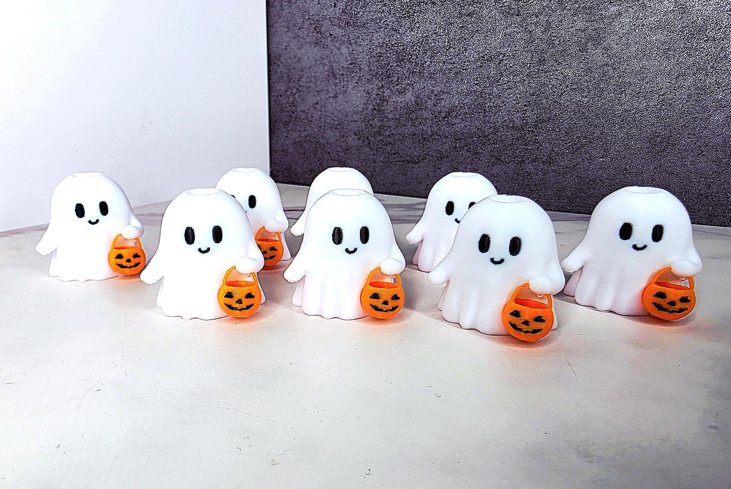 Cute Trick or Treat Ghost Straw Topper Charm for Tumblers – Fits 7-10mm Straws | Halloween Tumbler Accessory | Jack-o’-Lantern Design