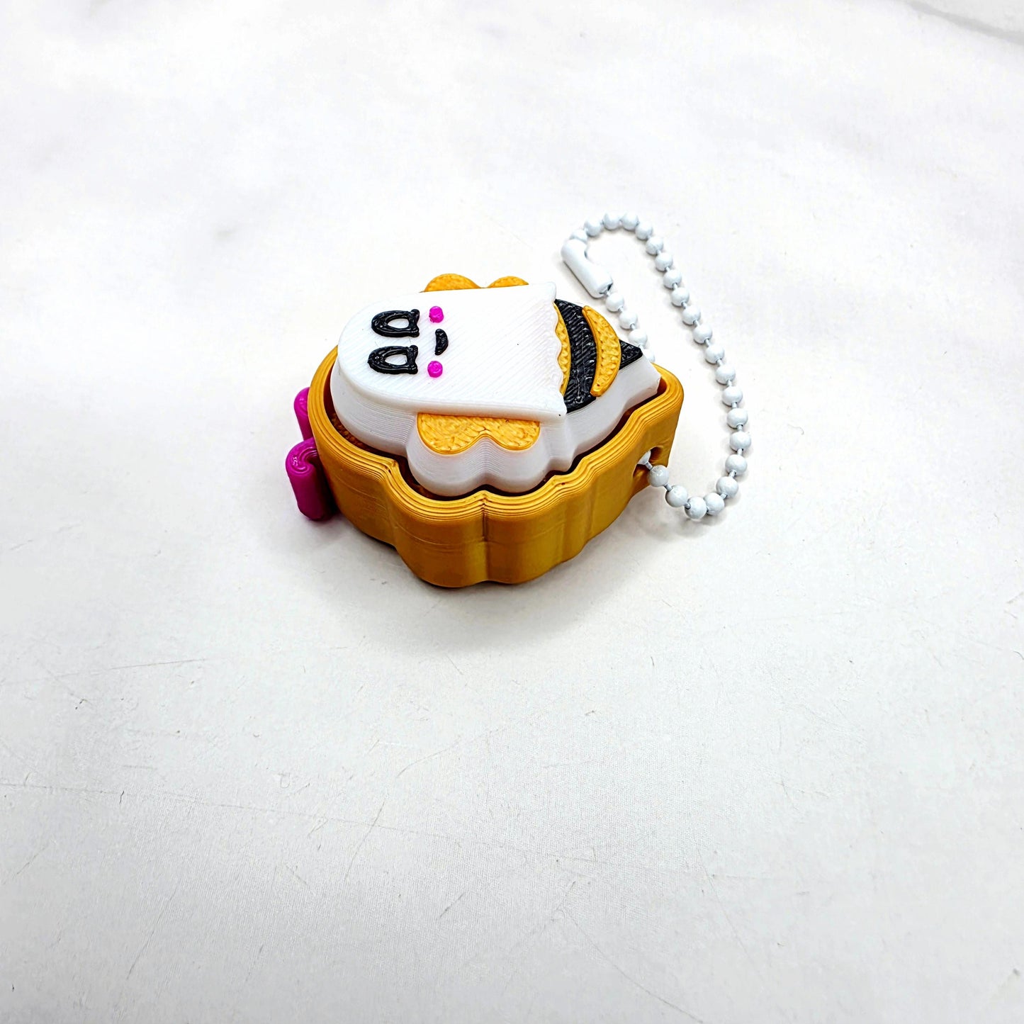 3D Printed Boo-Bee Ghost Fidget Clicker Keychains | Halloween Bee Ghost Charms in 6 Spooky Styles & 3 Body Designs