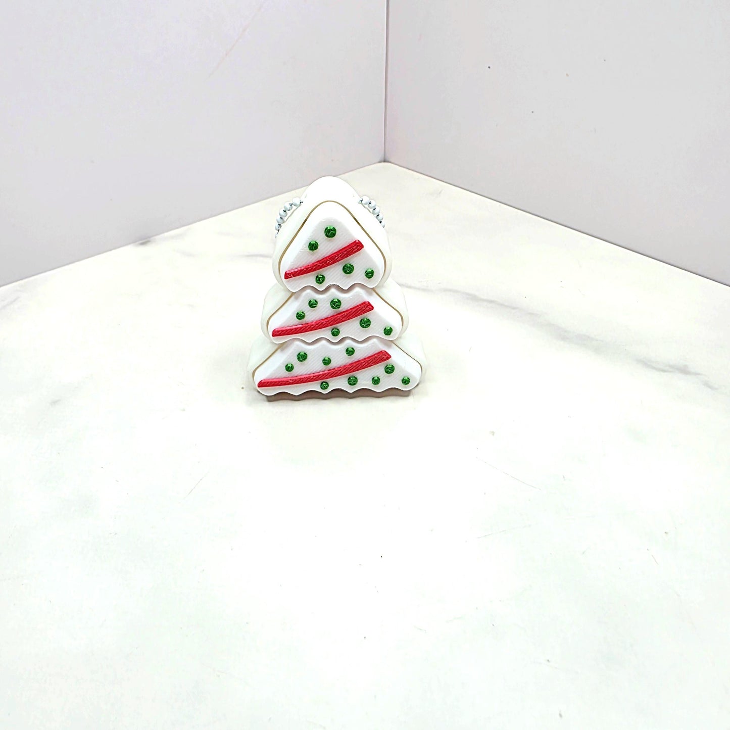 3D Printed Christmas Tree Fidget Clicker Keychains | Holiday Stress Relief with Star, Lights & Lil Deborah Tree Design