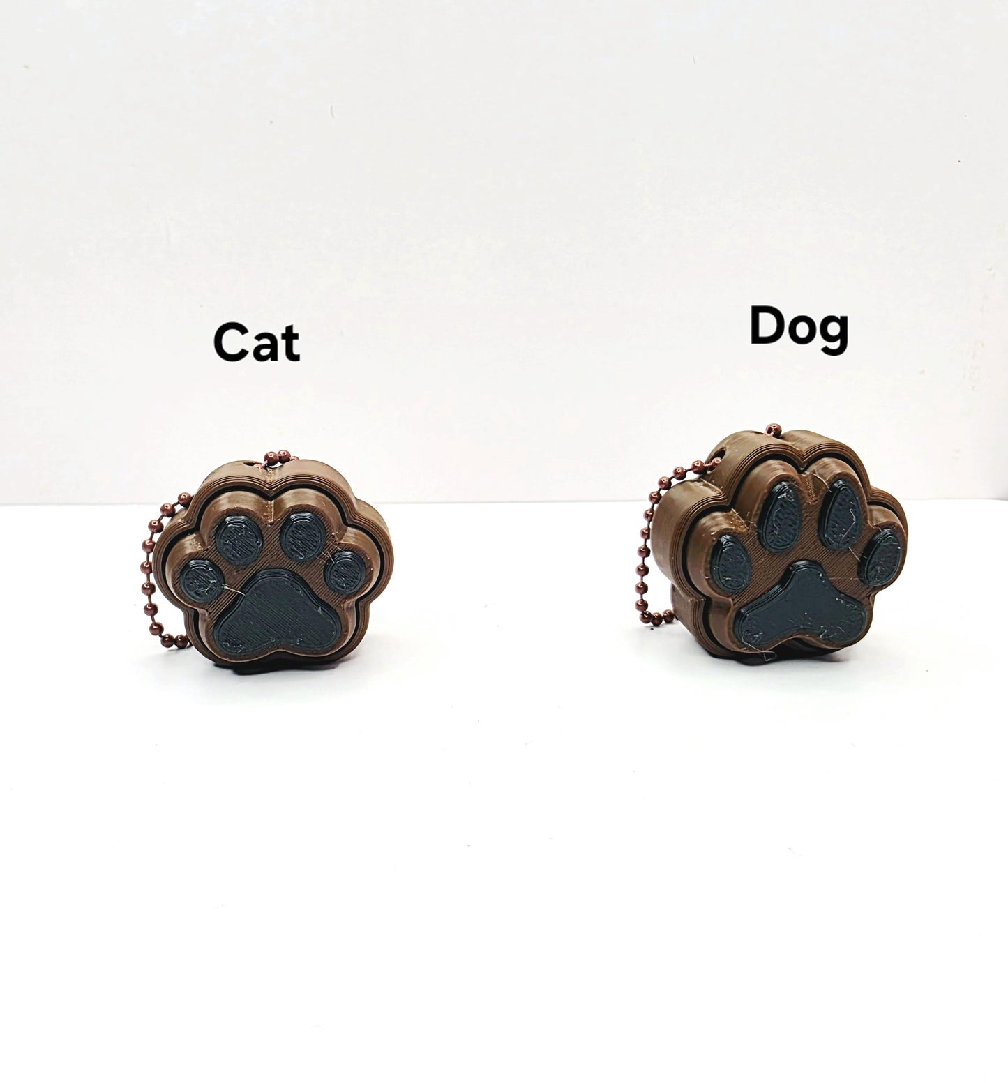 3D Printed Paw Print Fidget Clicker Keychain – Cat Paw & Dog Paw Designs | ADHD Anxiety Sensory Focus Stress Relief | Pet Lover Gift