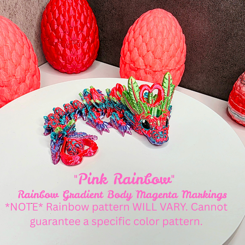 Valentine’s Light Heart Dragon Straw Topper for Stanley Tumblers | 13 Design Options | FREE Boot | Custom Colors Available