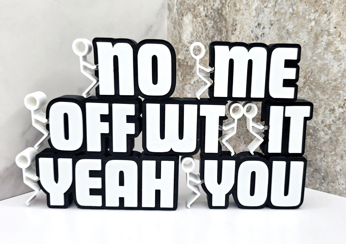 3D Printed “FUCK” Desk Fidget Clicker – Funny Stress Relief | 7 Humoroue Designs | Office Gag Gift, Stocking Stuffer, Desk Decor