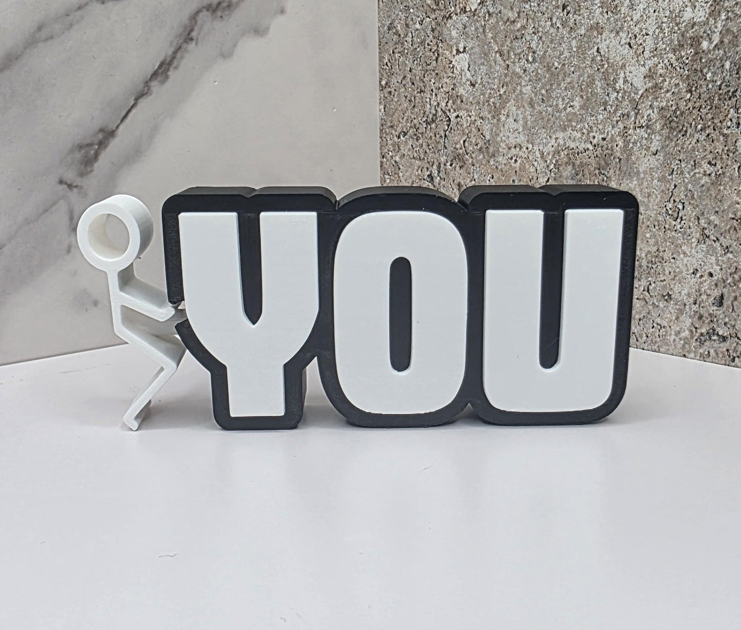 3D Printed “FUCK” Desk Fidget Clicker – Funny Stress Relief | 7 Humoroue Designs | Office Gag Gift, Stocking Stuffer, Desk Decor