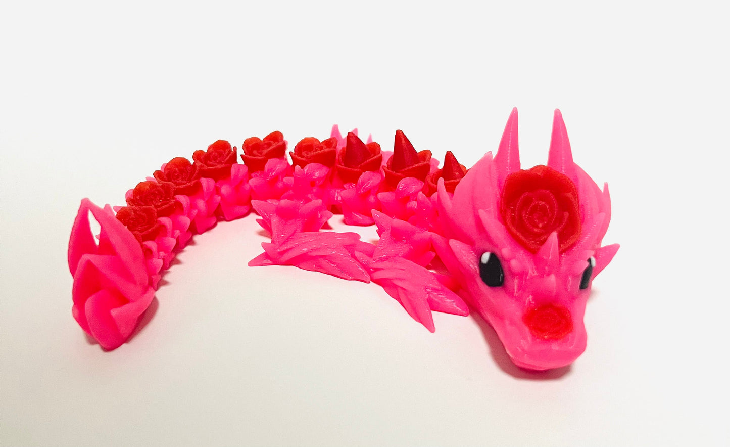 Rose Dragon Straw Topper for Hydroflask – 3D Printed Fantasy Tumbler Accessory with Rose Flowers – Elegant Gift for Dragon and Flower Lovers