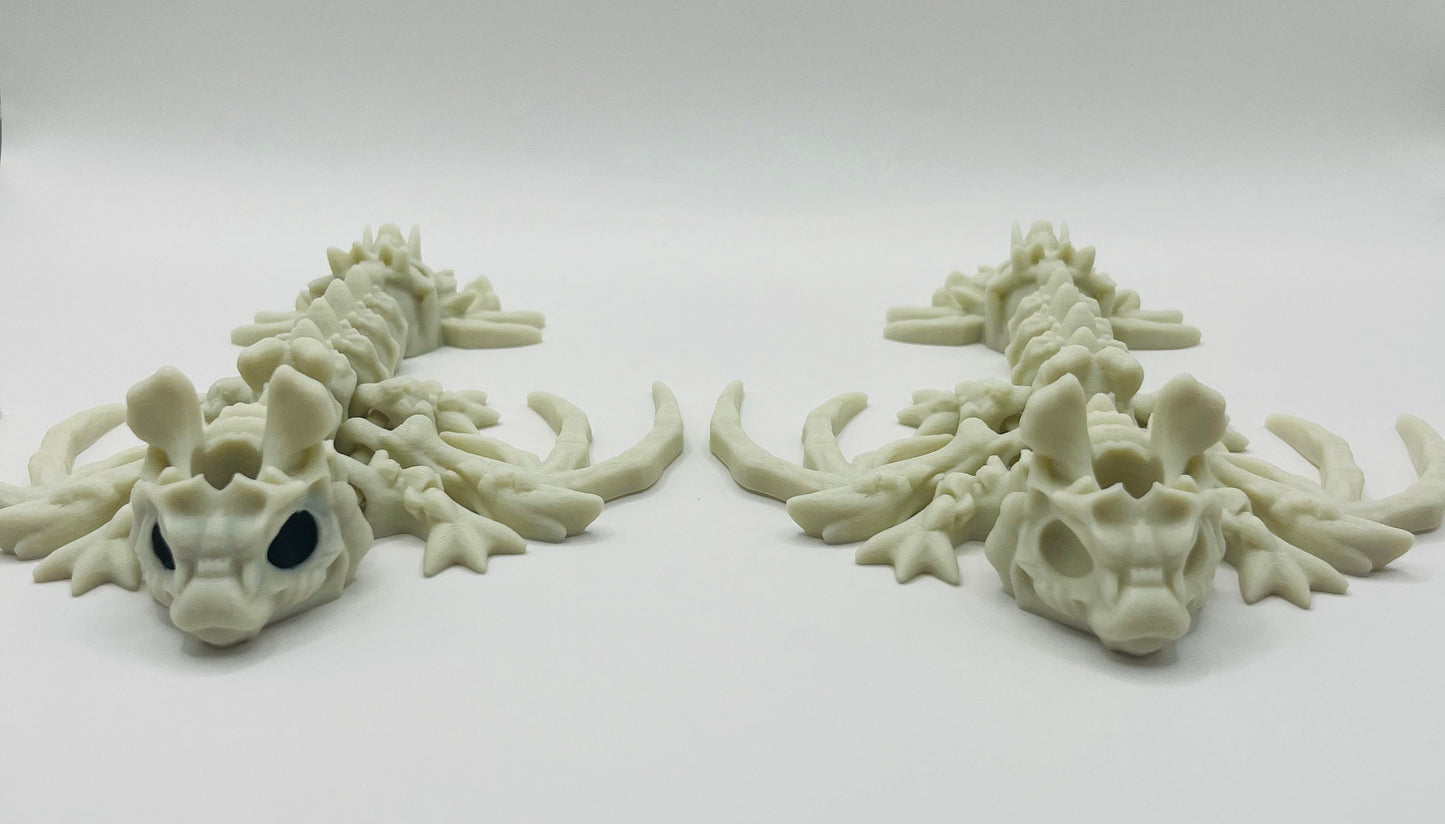 Flexible Dragon Skeleton Straw Topper for Stanley Tumbler | Articulated Fantasy Cup Charm | Poseable Dragon Accessory | Halloween Topper