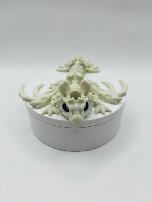 Flexible Dragon Skeleton Straw Topper for Stanley Tumbler | Articulated Fantasy Cup Charm | Poseable Dragon Accessory | Halloween Topper