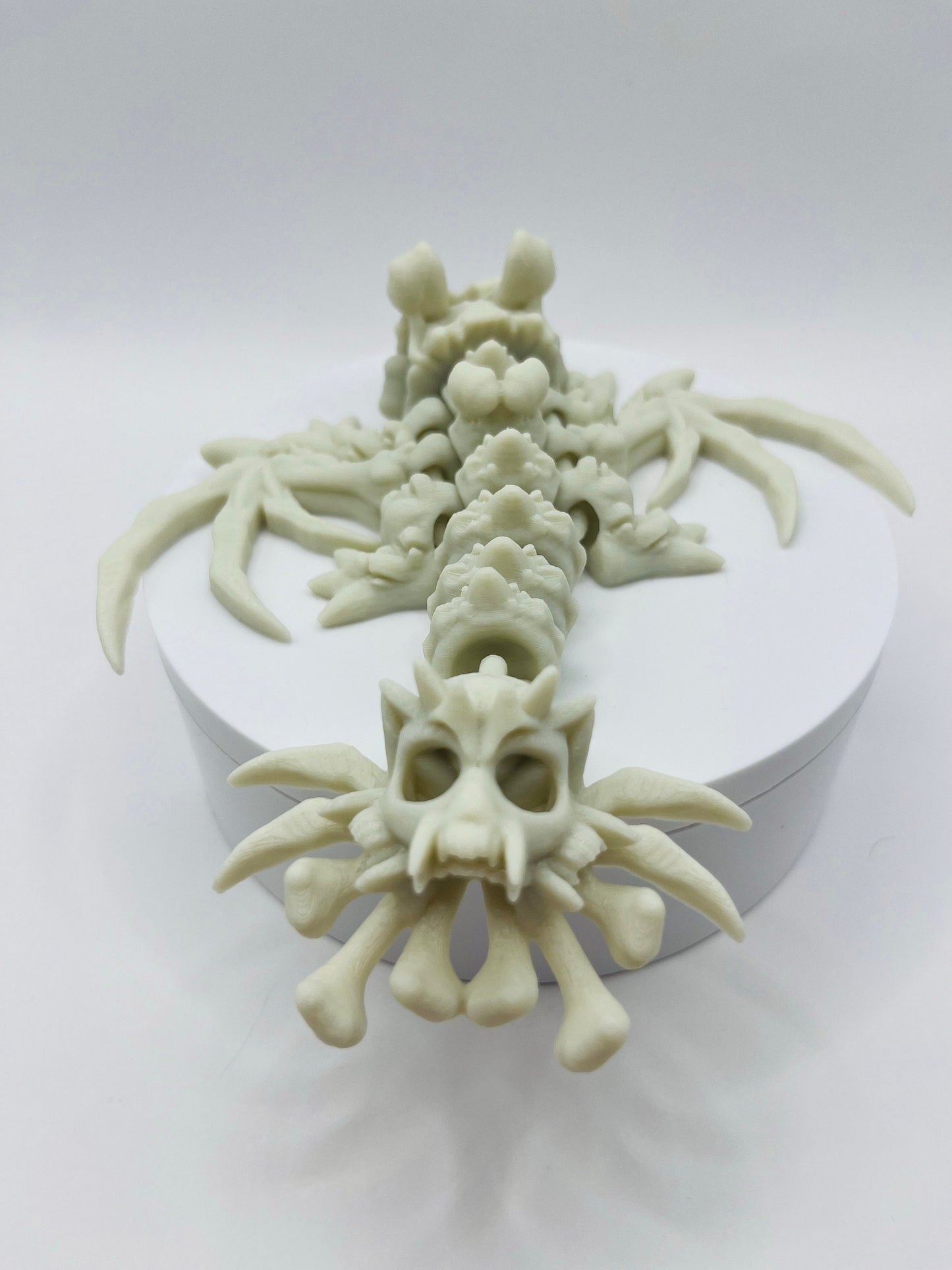 Flexible Dragon Skeleton Straw Topper for Stanley Tumbler | Articulated Fantasy Cup Charm | Poseable Dragon Accessory | Halloween Topper