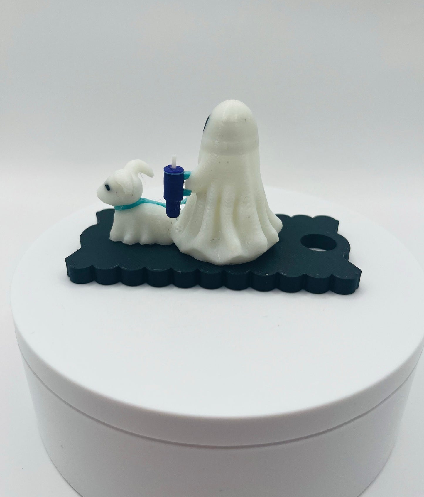 Cute Ghost Walking Dog Lid Topper for Stanley Tumblers – Halloween Tumbler Accessory with Bogg Bag & Mini Stanley Options - Tumbler Charm