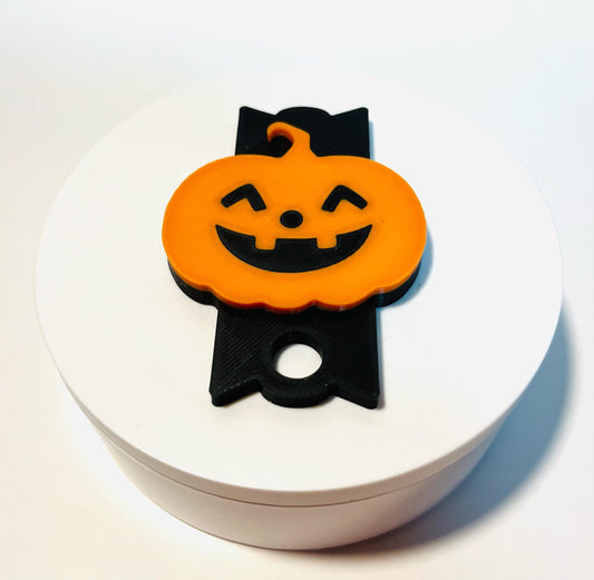 Happy Jack O' Lantern Lid Topper for Stanley Tumblers – 3D Printed Halloween Pumpkin Cup Decor | Fits 20oz 30oz 40oz | Spooky Cute Accessory
