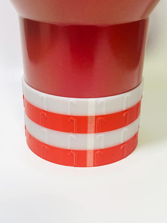 Candy Cane Pattern Boot for Stanley Tumblers – 3D Printed Holiday Sleeve for 20oz, 30oz, & 40oz Cups | Festive Christmas Tumbler Accessory