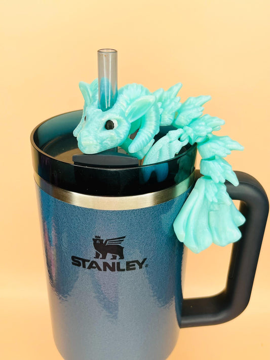 Capricorn Zodiac Sign Dragon Straw Topper – Flexible Tumbler Accessory for Stanley | Astrology Gift for Capricorn & Dragon Fans | Cup Charms