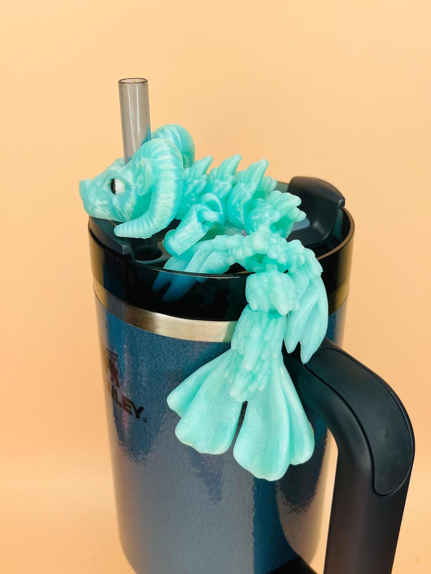 Capricorn Zodiac Sign Dragon Straw Topper – Flexible Tumbler Accessory for Stanley | Astrology Gift for Capricorn & Dragon Fans | Cup Charms