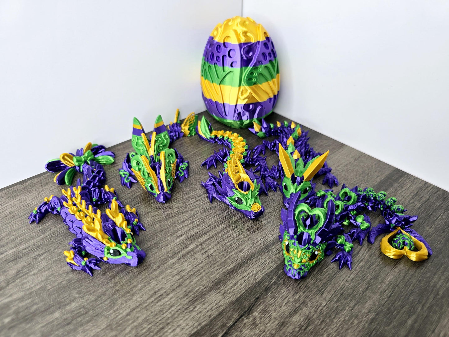 Mardi Gras Dragon Straw Toppers for Stanley Tumbler | Flexible Fantasy Cup Charms | Butterfly, Crystal, Rose, Hearts | Cute Tumbler Charms