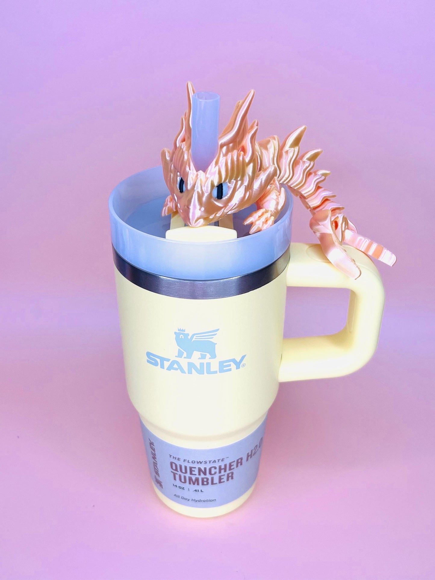 Cancer Zodiac Sign Dragon Straw Topper for Stanley Tumblers – 3D Printed Flexible Crab Sign Accessory | Astrology Tumbler Topper | Cup Charm