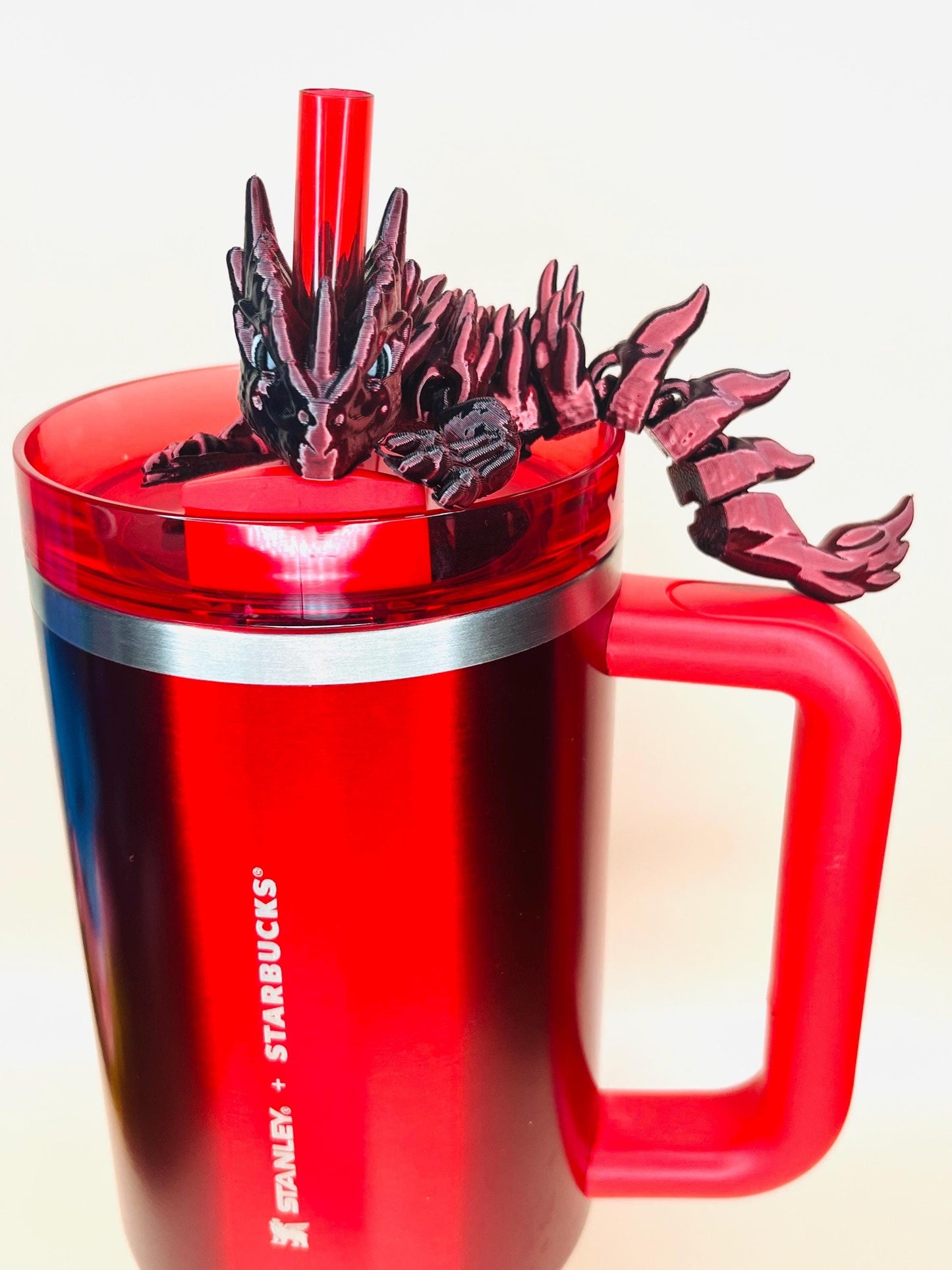 Scorpio Zodiac Sign Dragon Straw Topper –Flexible Dragon with Scorpion Tail for Stanley Tumblers |Astrology-Inspired Tumbler Accessory Charm