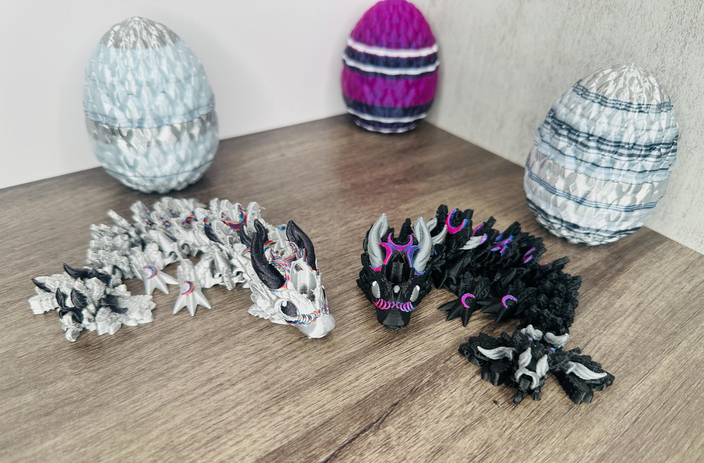 Lunar New Year Moon Dragon Tumbler Topper – 3D Printed Stanley Straw Accessory in Midnight Glitz or Black Chroma | Year of the Dragon Gift