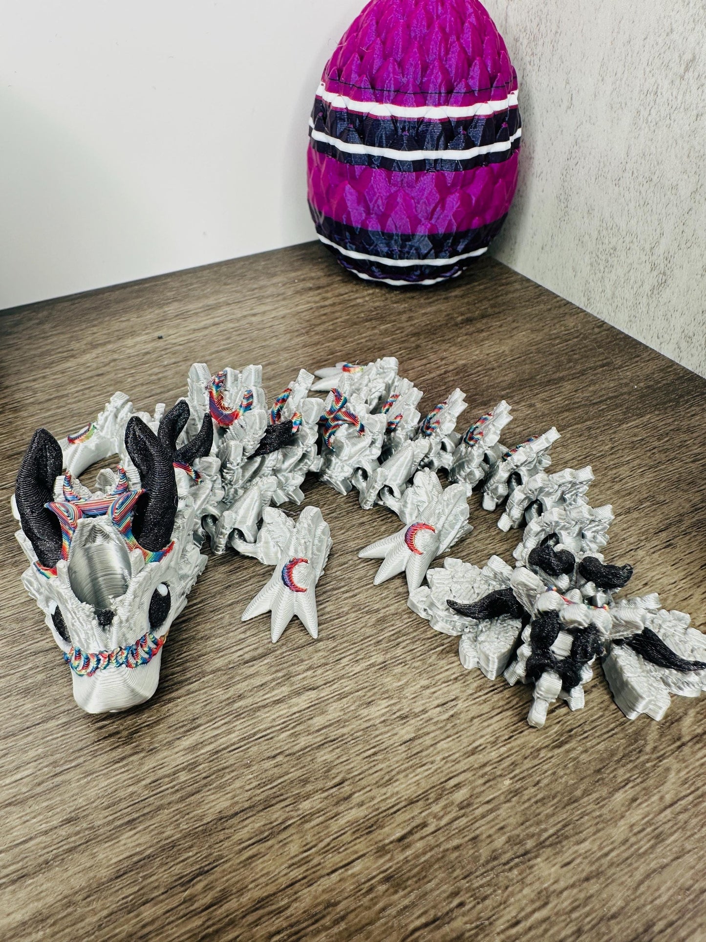 Lunar New Year Moon Dragon Tumbler Topper – 3D Printed Stanley Straw Accessory in Midnight Glitz or Black Chroma | Year of the Dragon Gift