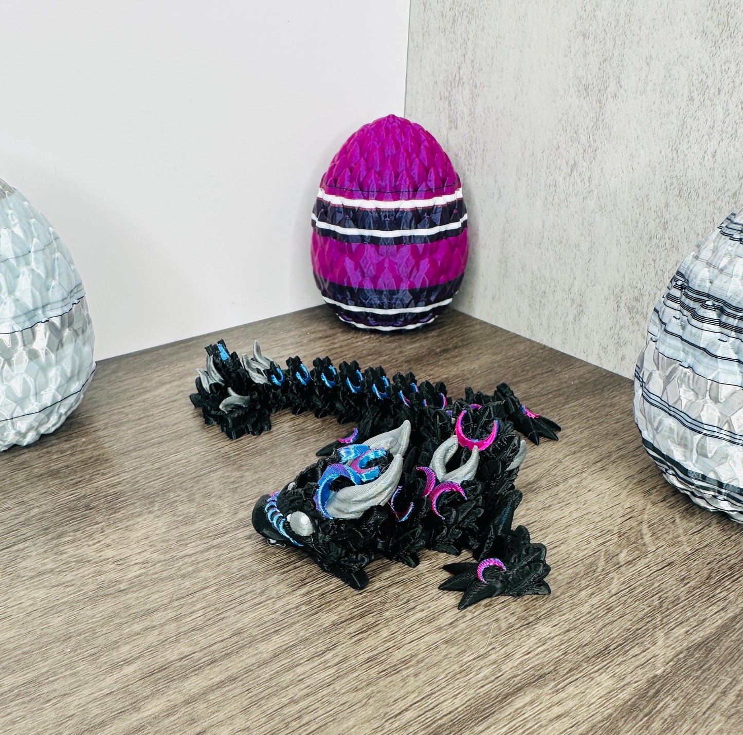 Lunar New Year Moon Dragon Tumbler Topper – 3D Printed Stanley Straw Accessory in Midnight Glitz or Black Chroma | Year of the Dragon Gift