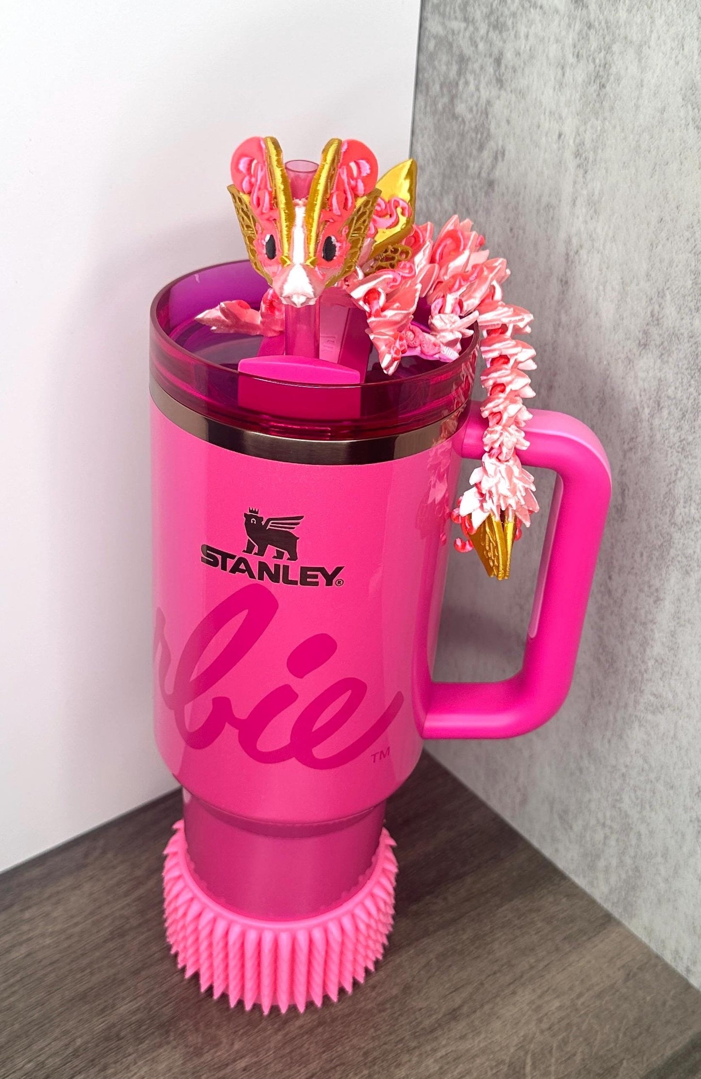 Butterfly Dragon Straw Topper for Stanley x Barbie Tumblers – Flexible 3D Printed Accessory in Adult & Baby Sizes | Iconic Cup Charms