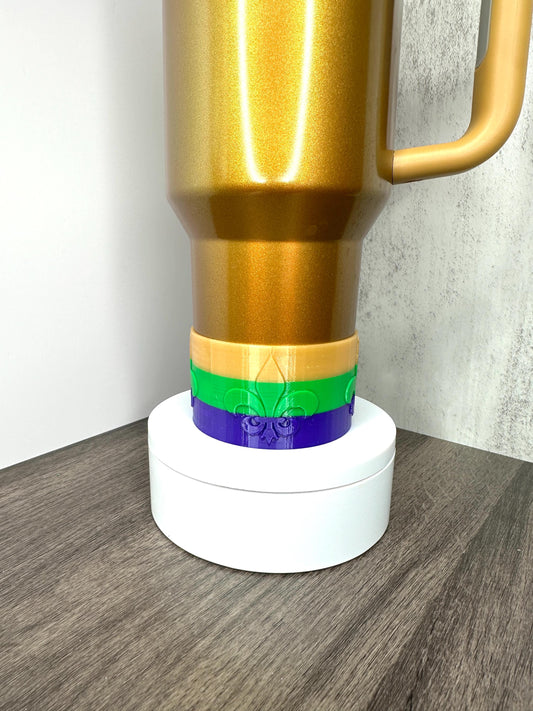 Mardi Gras Fleur De Lis Boot for Stanley Tumblers | Protective Tumbler Boot | Festive Tumbler Accessory for 20oz 30oz 40oz Stanley Cups