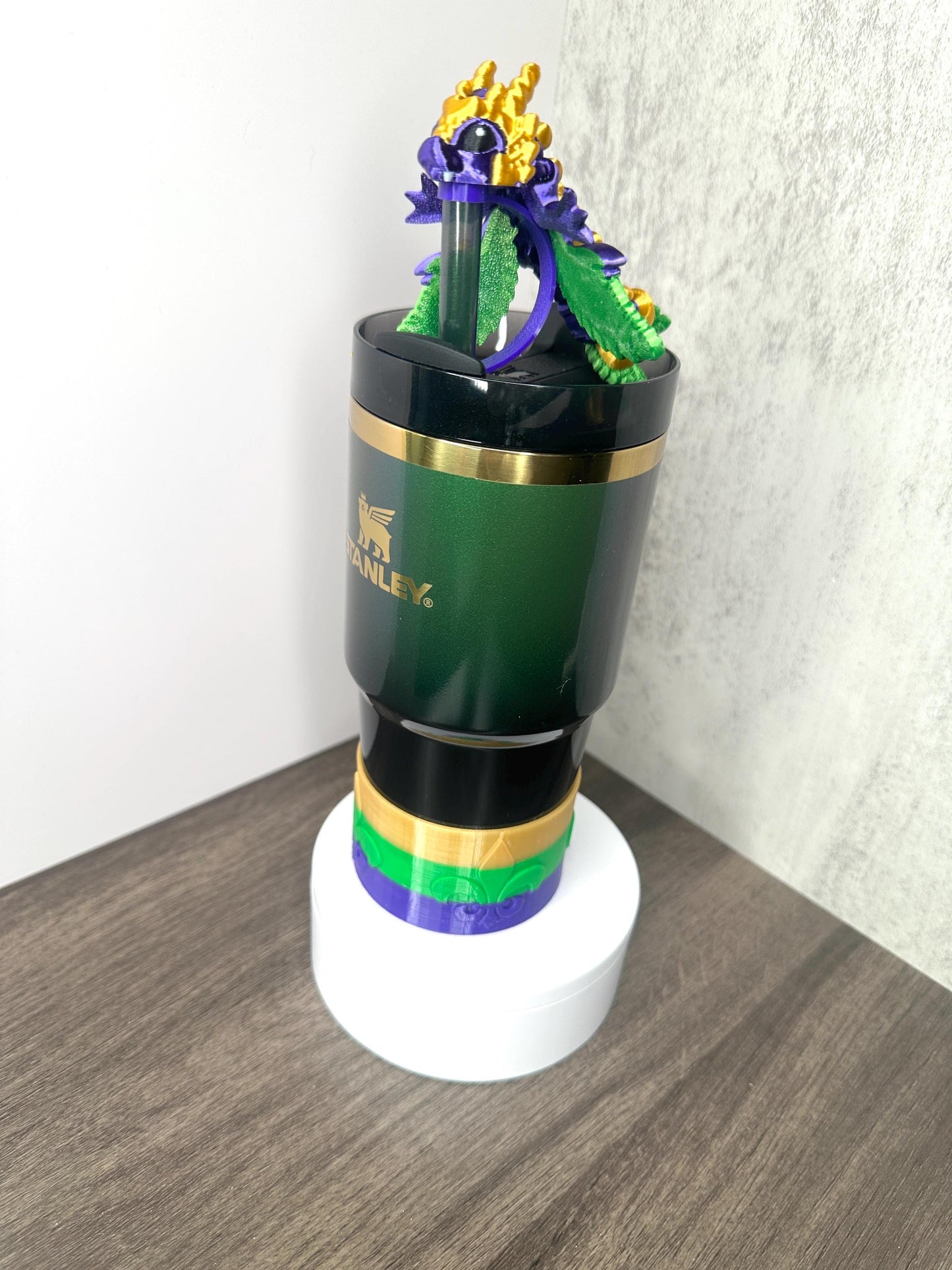 Mardi Gras Fleur De Lis Boot for Stanley Tumblers | Protective Tumbler Boot | Festive Tumbler Accessory for 20oz 30oz 40oz Stanley Cups