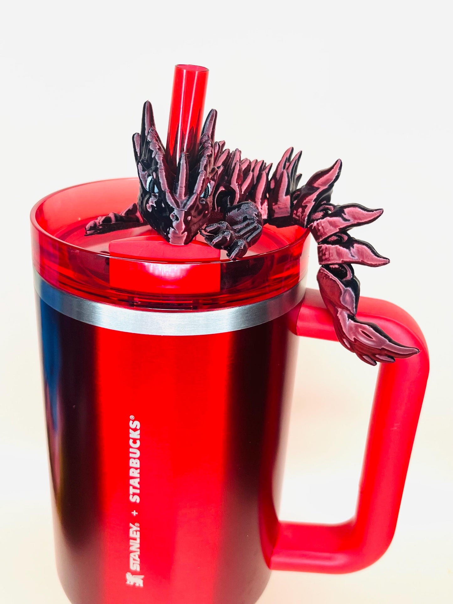 Scorpio Zodiac Sign Dragon Straw Topper –Flexible Dragon with Scorpion Tail for Stanley Tumblers |Astrology-Inspired Tumbler Accessory Charm