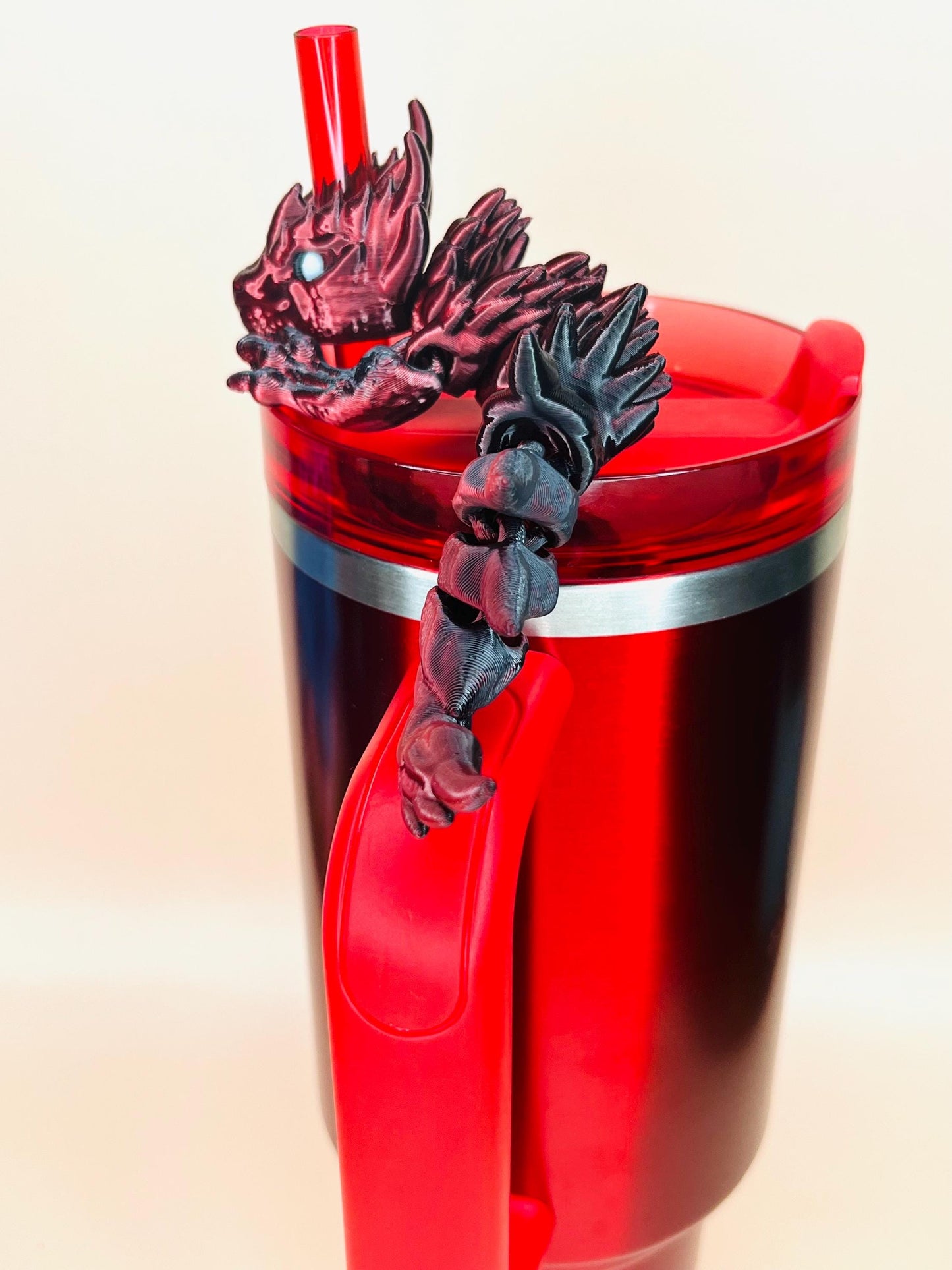 Scorpio Zodiac Sign Dragon Straw Topper –Flexible Dragon with Scorpion Tail for Stanley Tumblers |Astrology-Inspired Tumbler Accessory Charm