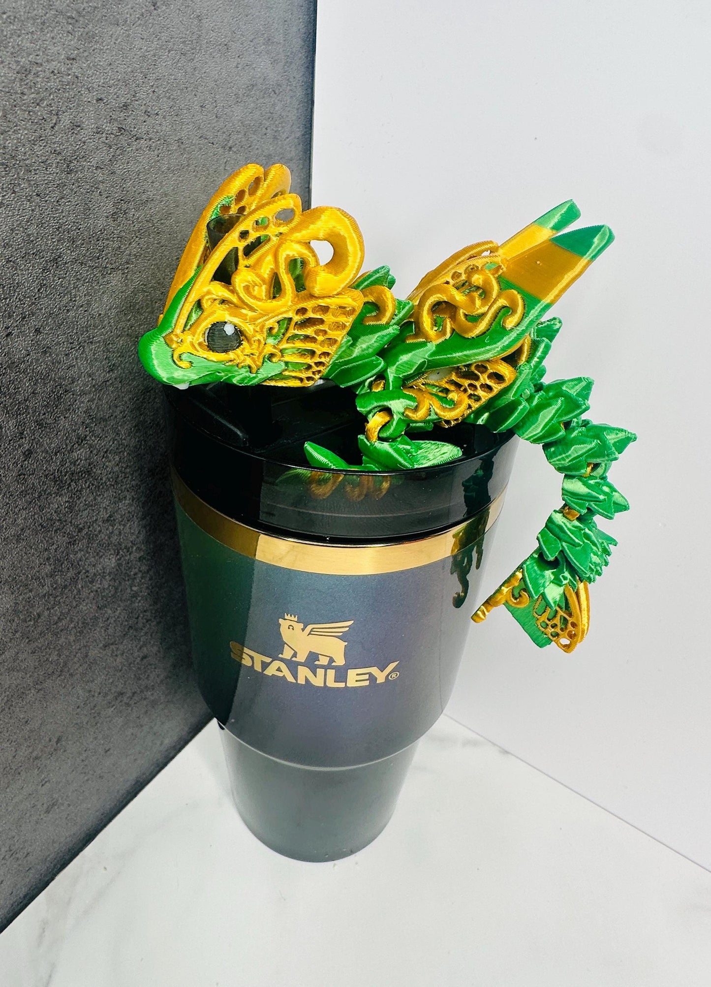 St. Patricks Day Luck Dragons Stanley Tumbler Straw Toppers, 4 Leaf Clover, Butterfly, Lucky Charm, & Lucky Heart