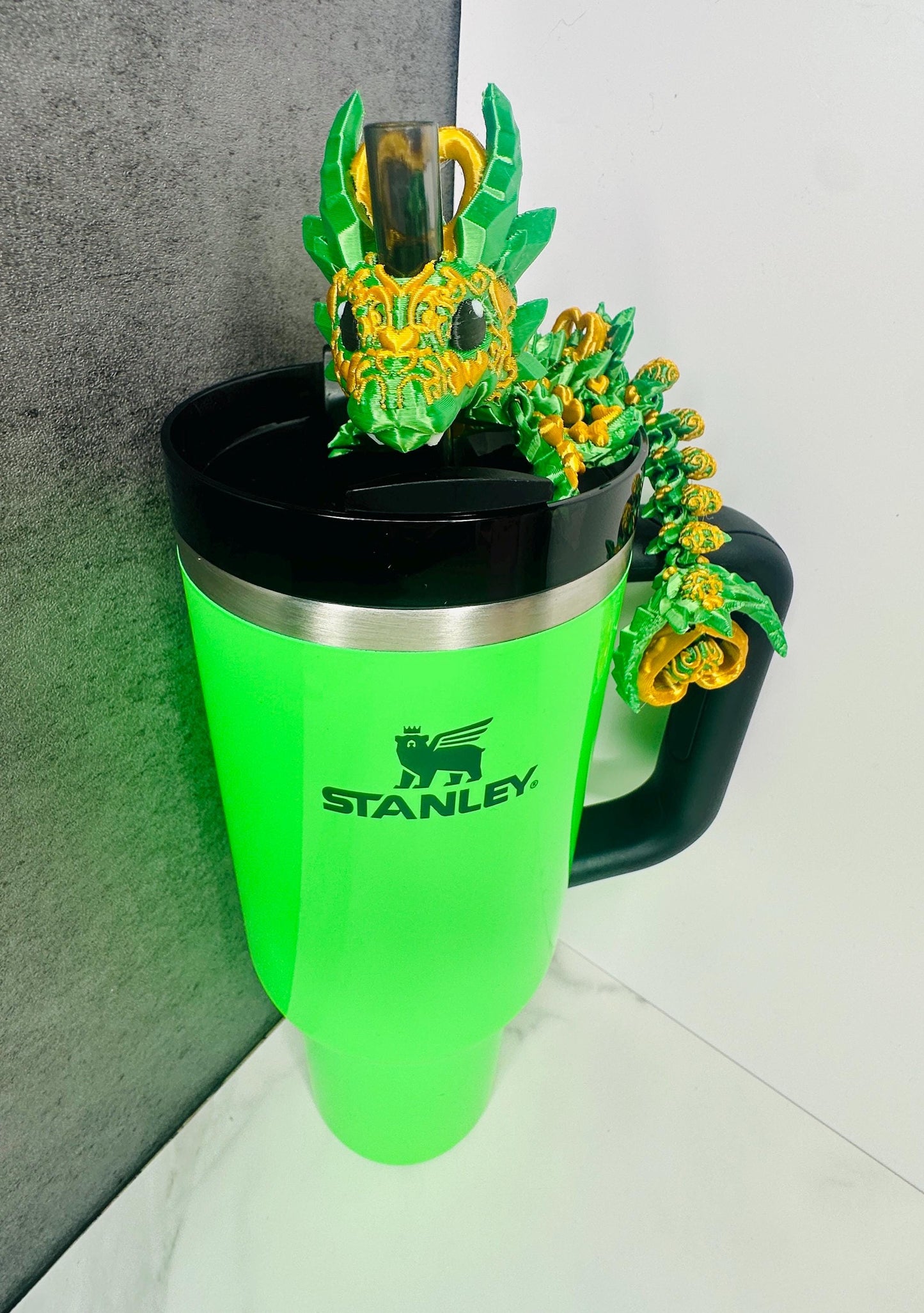 St. Patricks Day Luck Dragons Stanley Tumbler Straw Toppers, 4 Leaf Clover, Butterfly, Lucky Charm, & Lucky Heart