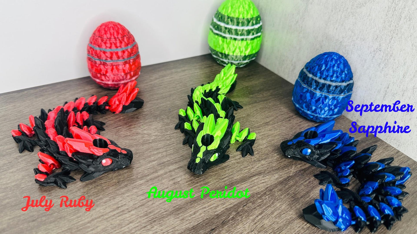 Birthstone Dragon Straw Topper for Stanley Tumblers – Flexible Cup Charms – Personalized Tumbler Gift by Birth Month | Cute Straw Charm Gift