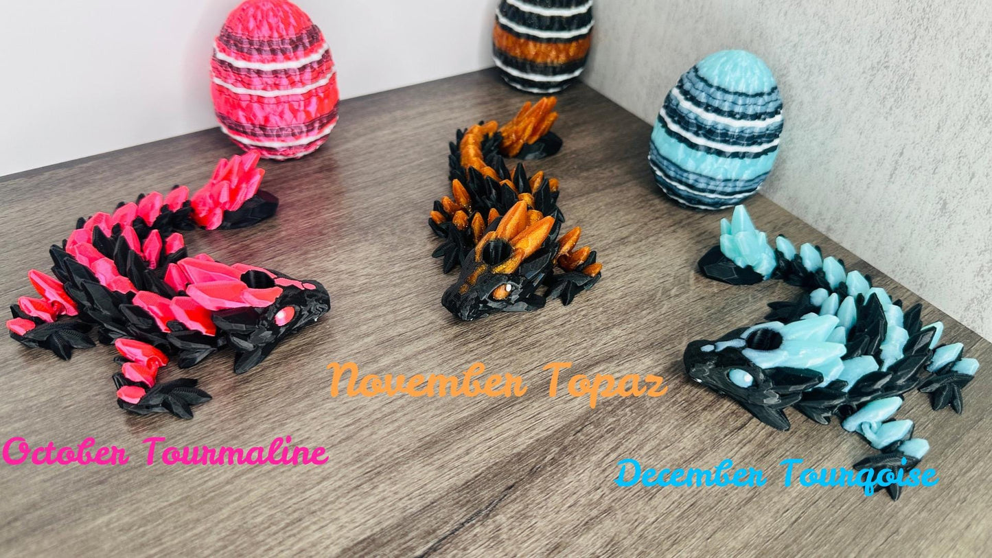 Birthstone Dragon Straw Topper for Stanley Tumblers – Flexible Cup Charms – Personalized Tumbler Gift by Birth Month | Cute Straw Charm Gift