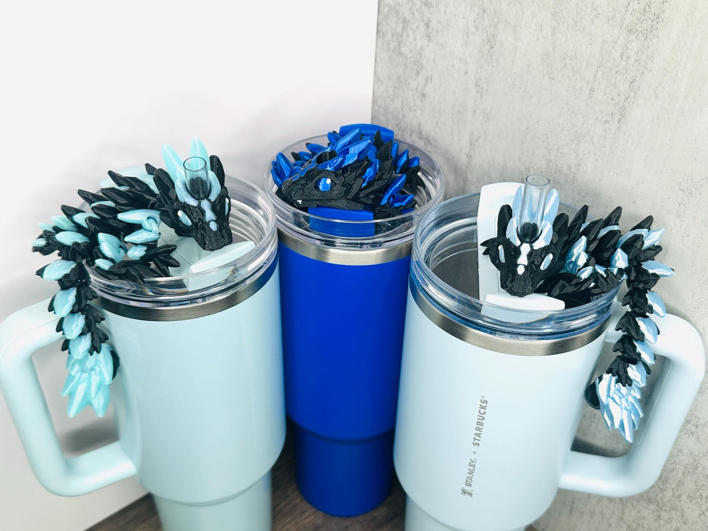 Birthstone Dragon Straw Topper for Stanley Tumblers – Flexible Cup Charms – Personalized Tumbler Gift by Birth Month | Cute Straw Charm Gift