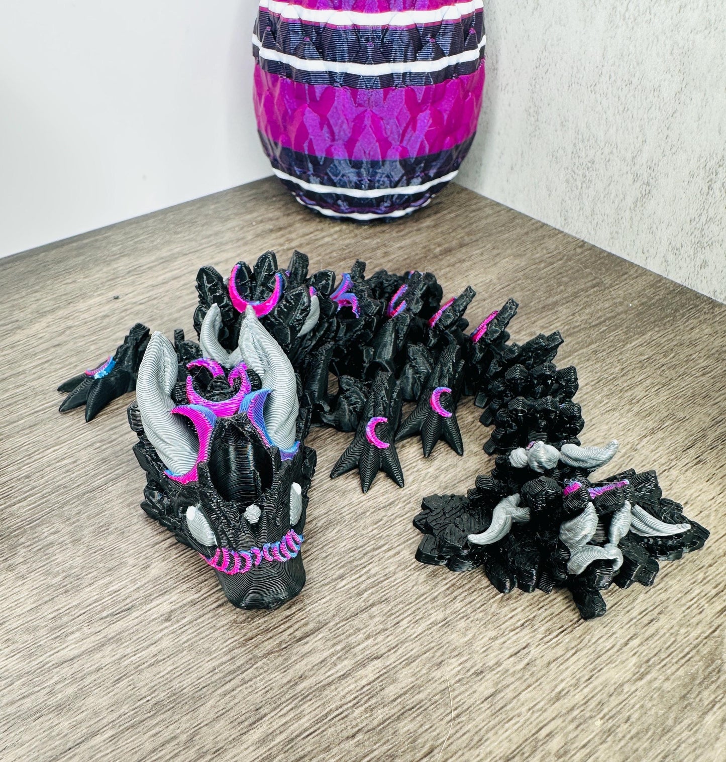 Lunar New Year Moon Dragon Tumbler Topper – 3D Printed Stanley Straw Accessory in Midnight Glitz or Black Chroma | Year of the Dragon Gift