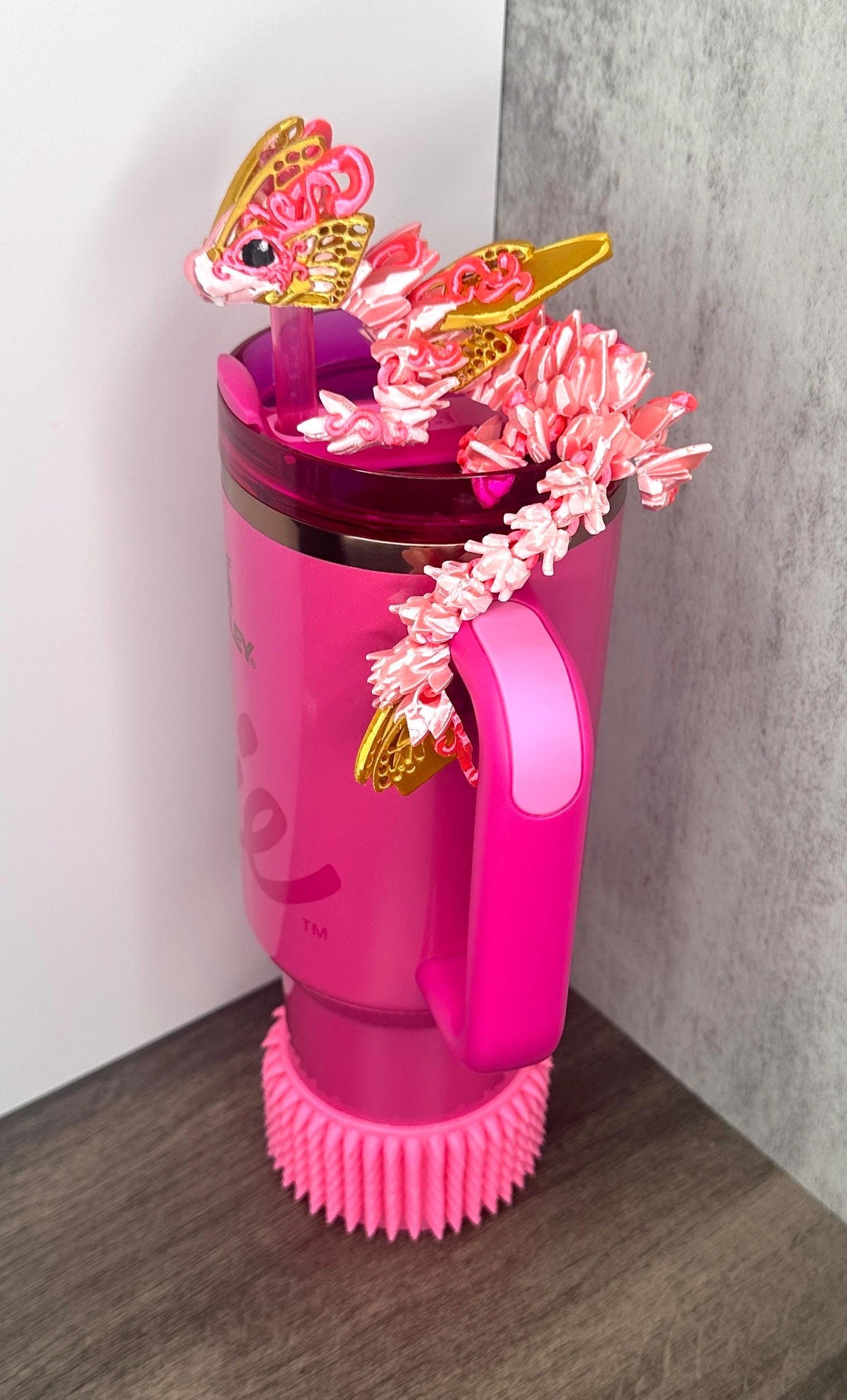 Butterfly Dragon Straw Topper for Stanley x Barbie Tumblers – Flexible 3D Printed Accessory in Adult & Baby Sizes | Iconic Cup Charms