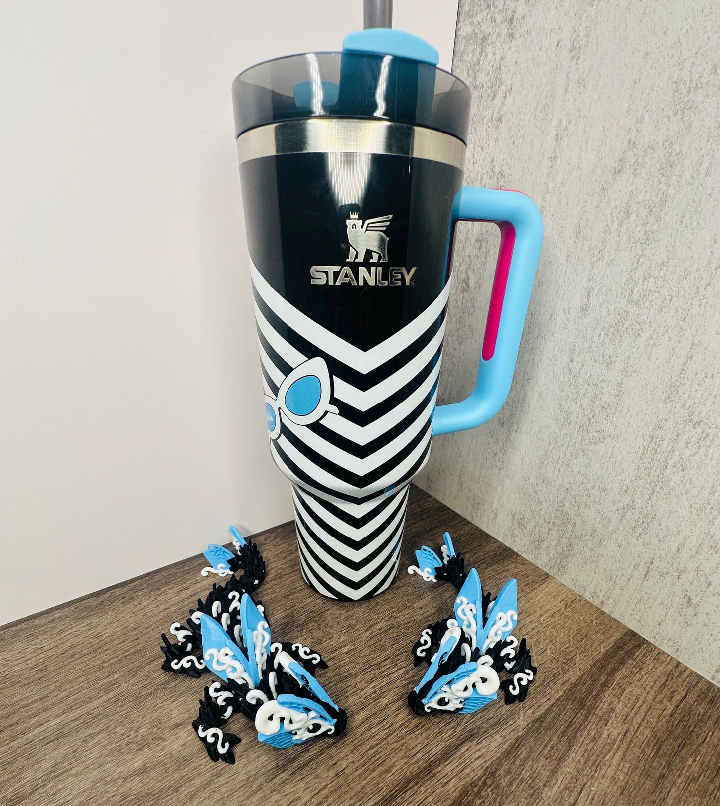 Butterfly Dragon Straw Topper for Stanley x Barbie Tumblers – Flexible 3D Printed Accessory in Adult & Baby Sizes | Iconic Cup Charms
