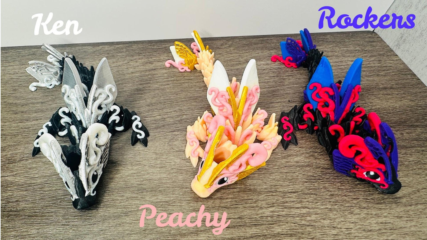 Butterfly Dragon Straw Topper for Stanley x Barbie Tumblers – Flexible 3D Printed Accessory in Adult & Baby Sizes | Iconic Cup Charms