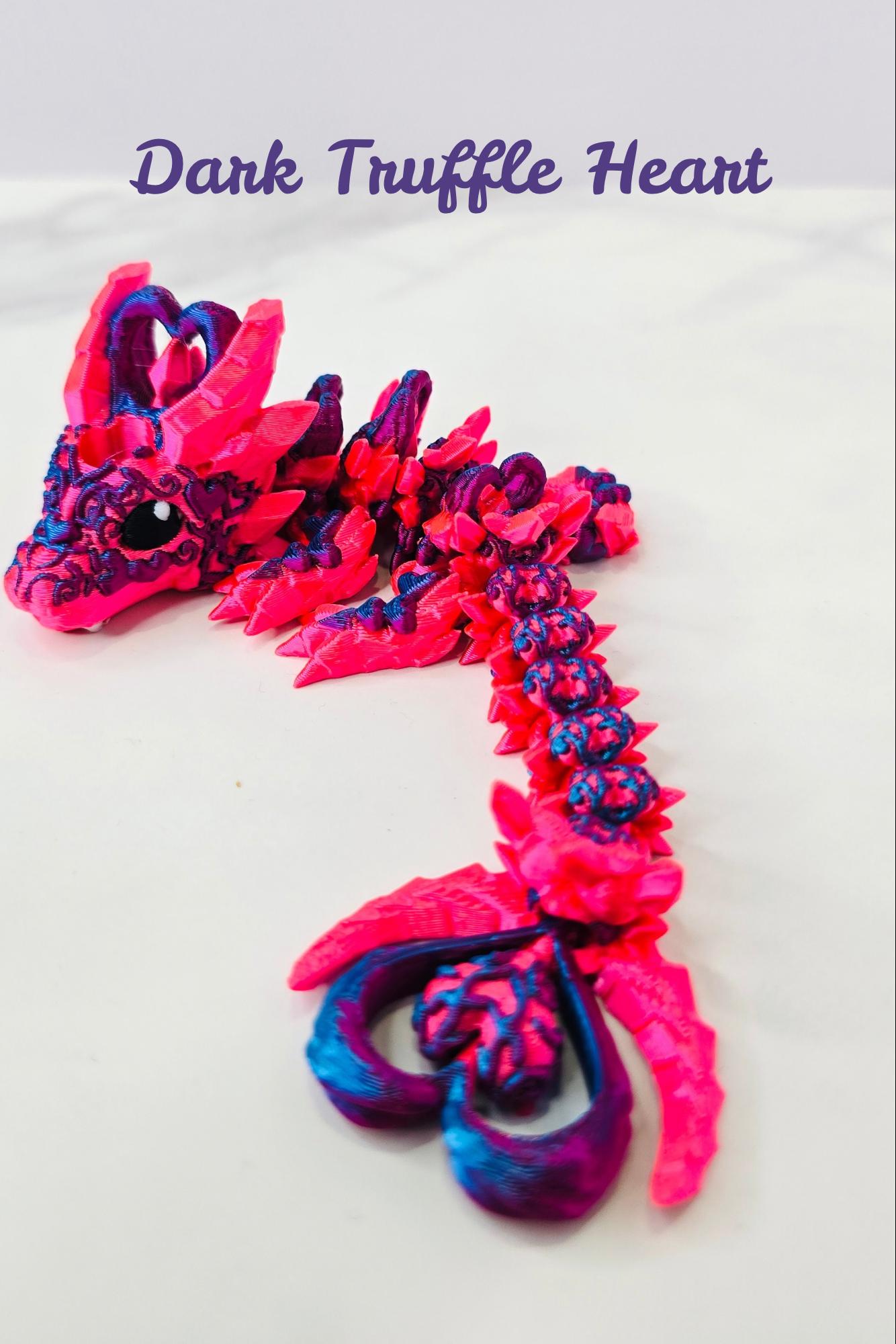 Berry Truffle Heart Dragon Stanley Topper – Straw Accessory for Stanley Tumblers | Light & Dark Heart Truffle | Tumbler Accessory Charms