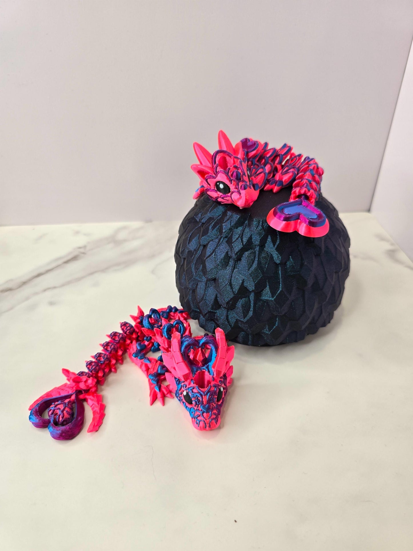 Berry Truffle Heart Dragon Stanley Topper – Straw Accessory for Stanley Tumblers | Light & Dark Heart Truffle | Tumbler Accessory Charms