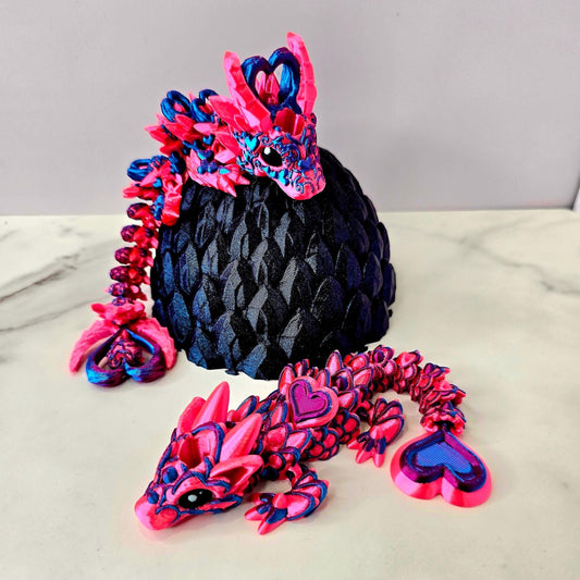 Berry Truffle Heart Dragon Stanley Topper – Straw Accessory for Stanley Tumblers | Light & Dark Heart Truffle | Tumbler Accessory Charms