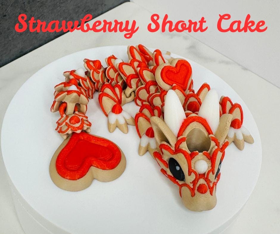 Heart Dragon Straw Toppers for Stanley Tumblers | Flexible Cookie and Cake-Inspired Toppers | Little Debbie, Cookie & More Designs