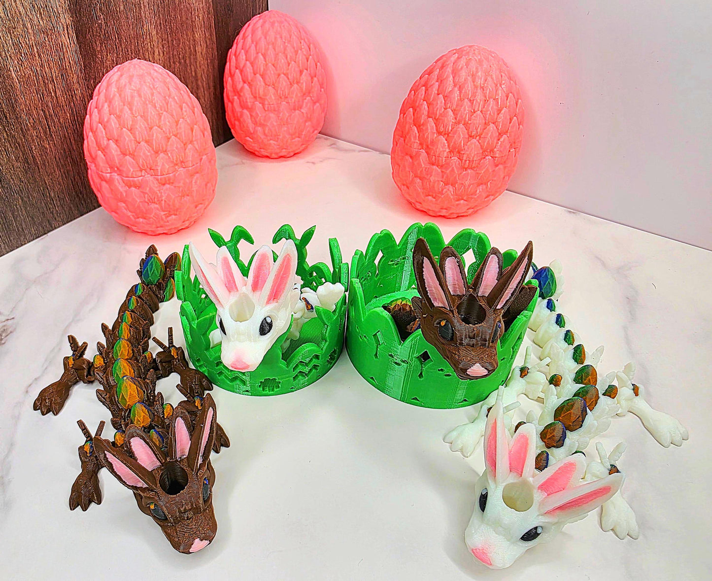 Thumper & Hare Inspired Dragon Stanley Tumbler Straw Topper With Easter Egg Scales