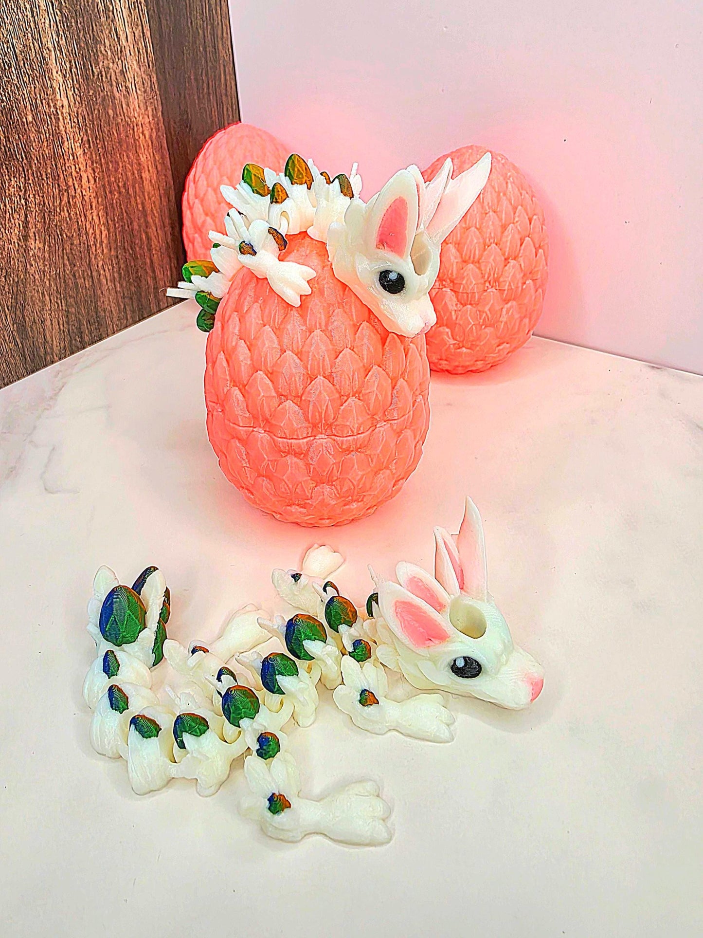 Thumper & Hare Inspired Dragon Stanley Tumbler Straw Topper With Easter Egg Scales