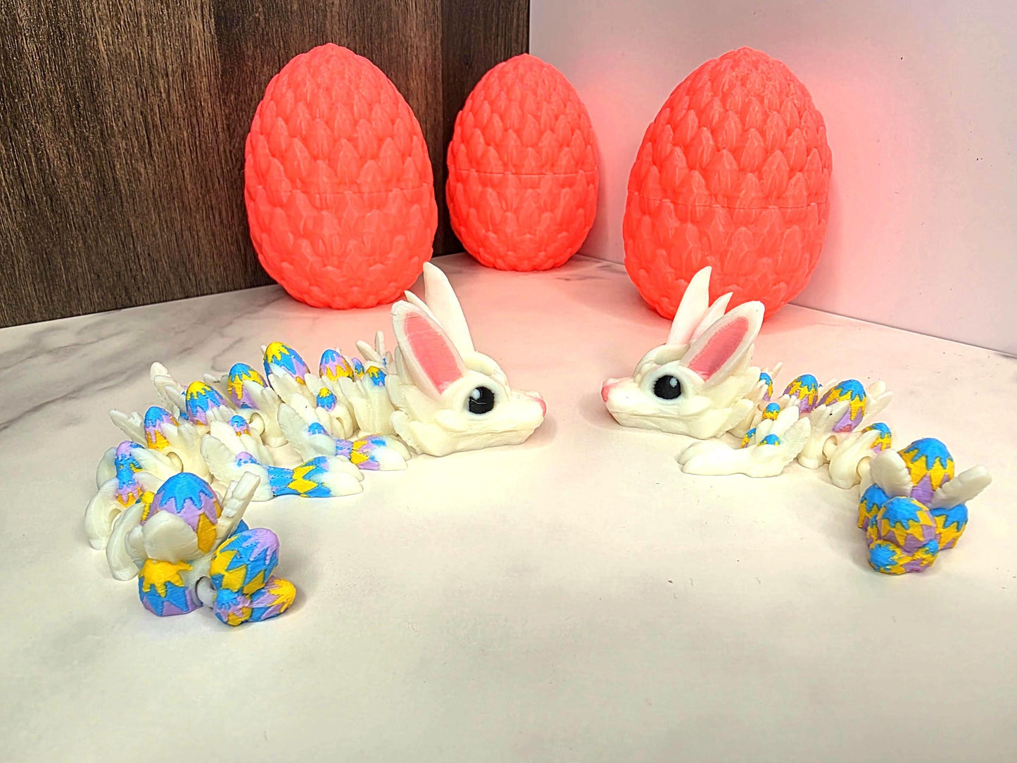 Easter Bunny Dragon Stanley Tumbler Straw Topper With Easter Egg Scales