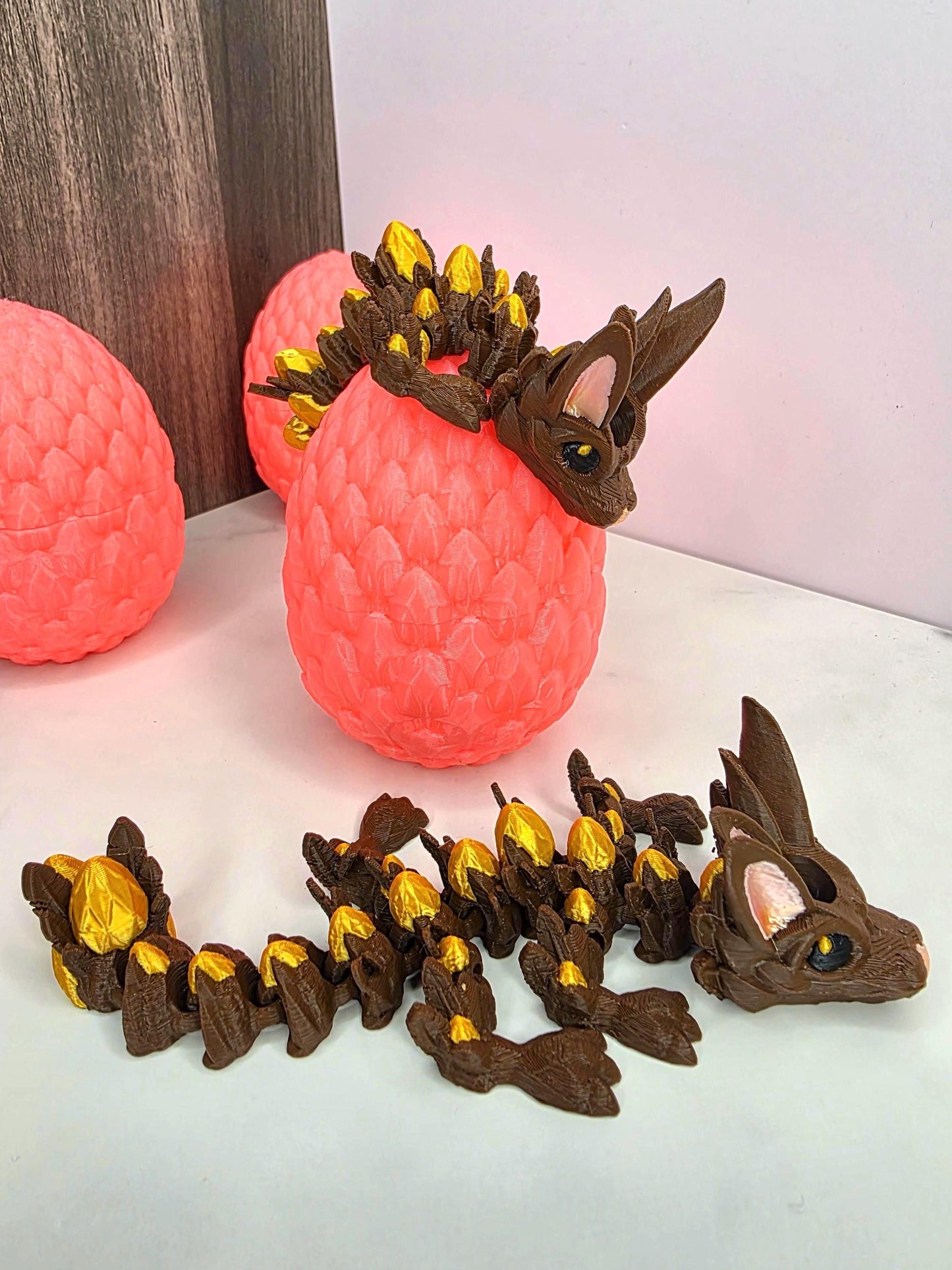 Chocolate Gold Easter Dragon Stanley Tumbler Straw Topper With Golden Egg Scales