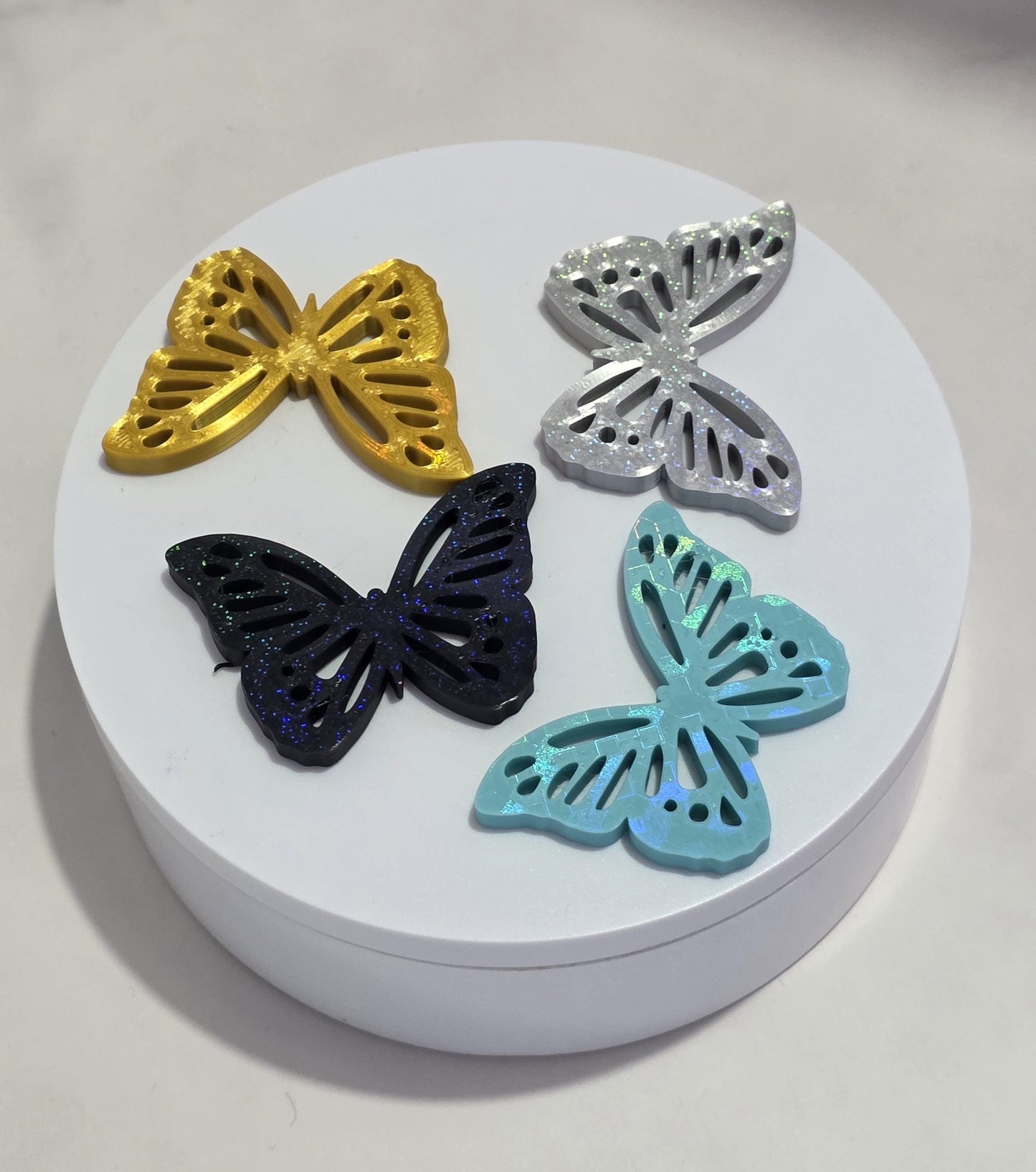Butterfly Handle Charm for Stanley, HydroJug, Owala, Brumate & Hydroflask – 3D Printed Holographic Charm – Fits 30oz-40oz Tumblers