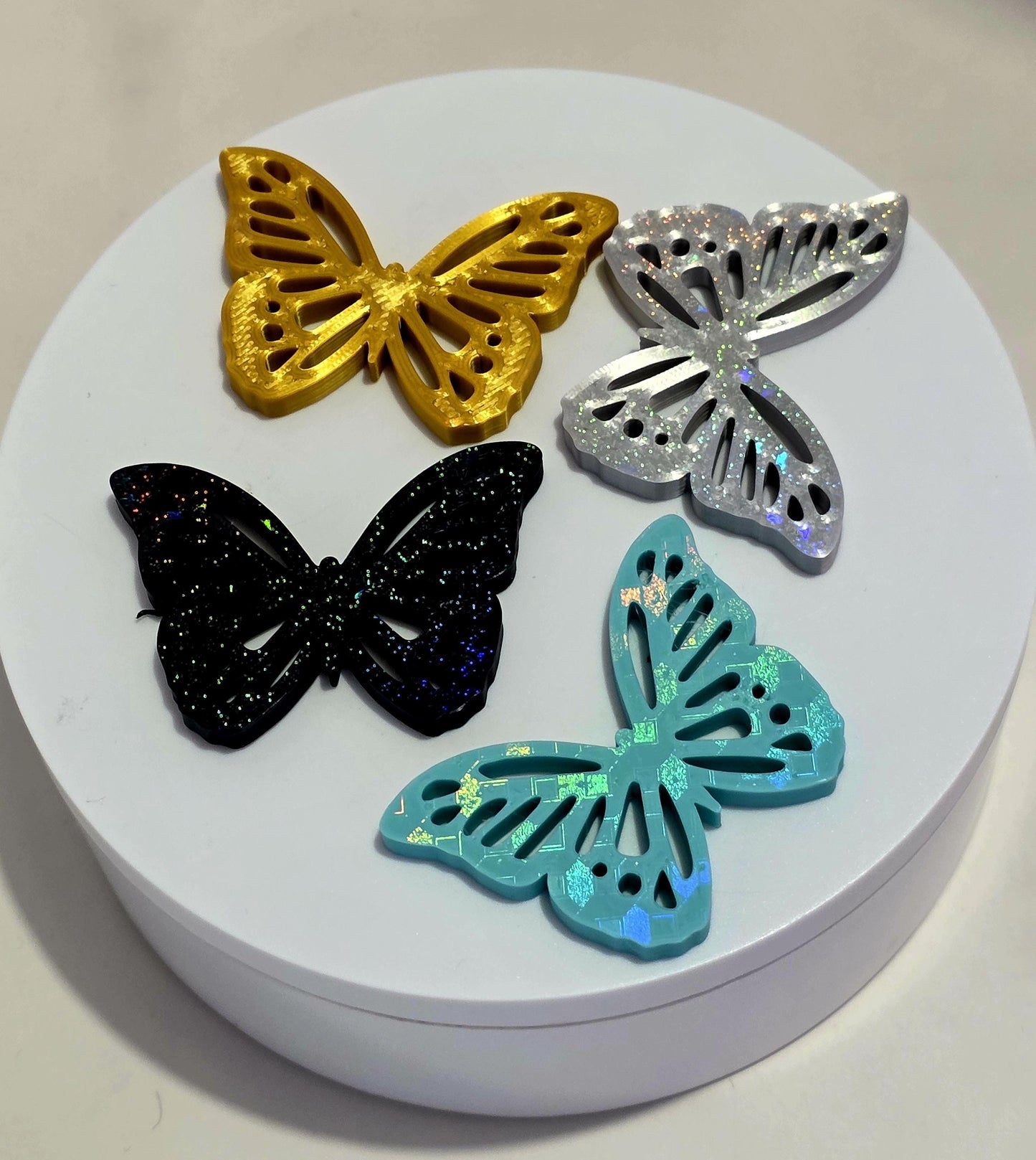 Butterfly Handle Charm for Stanley, HydroJug, Owala, Brumate & Hydroflask – 3D Printed Holographic Charm – Fits 30oz-40oz Tumblers